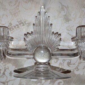 Fostoria Art Deco1940's "Flame" two double candle holders